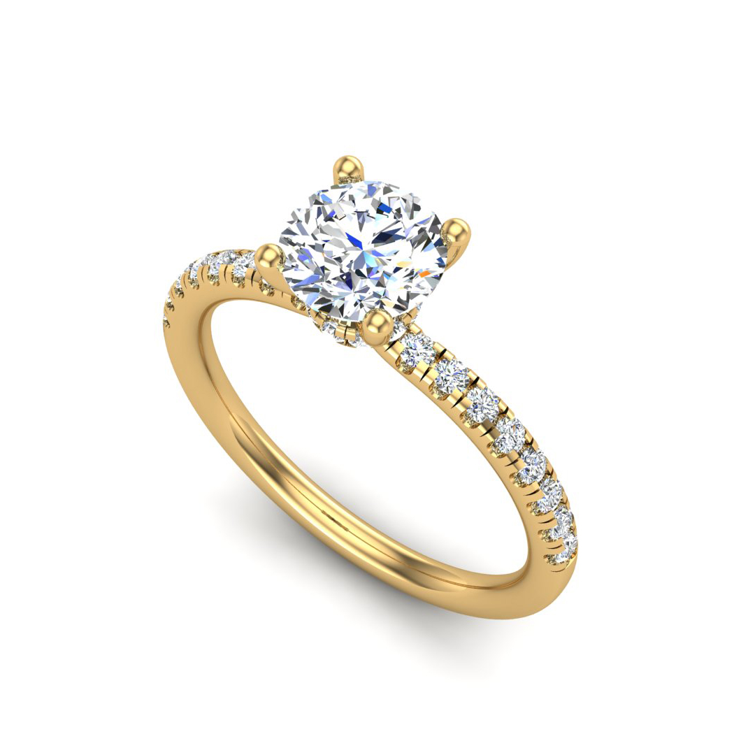 Charlotte Hidden Halo with Pave Band